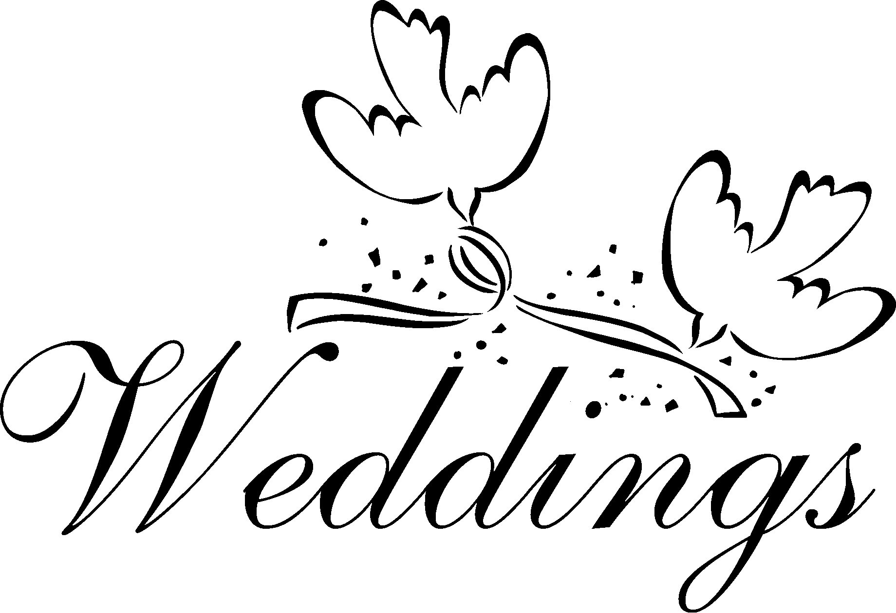 Double Heart Wedding Clipart 