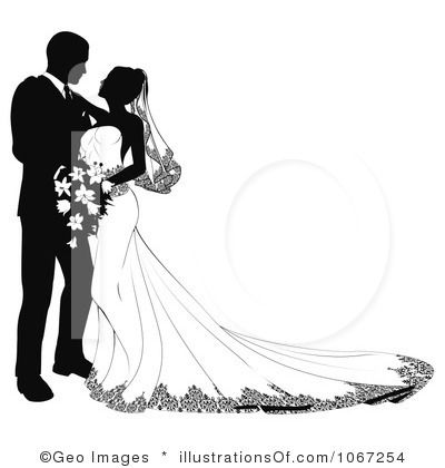 wedding clipart, silhouette o