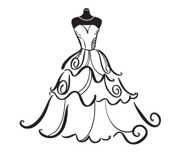 Wedding Gown Clip Art at . dr