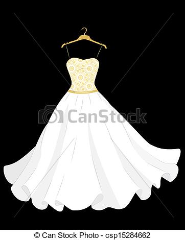 Vintage Wedding Dress Clipart