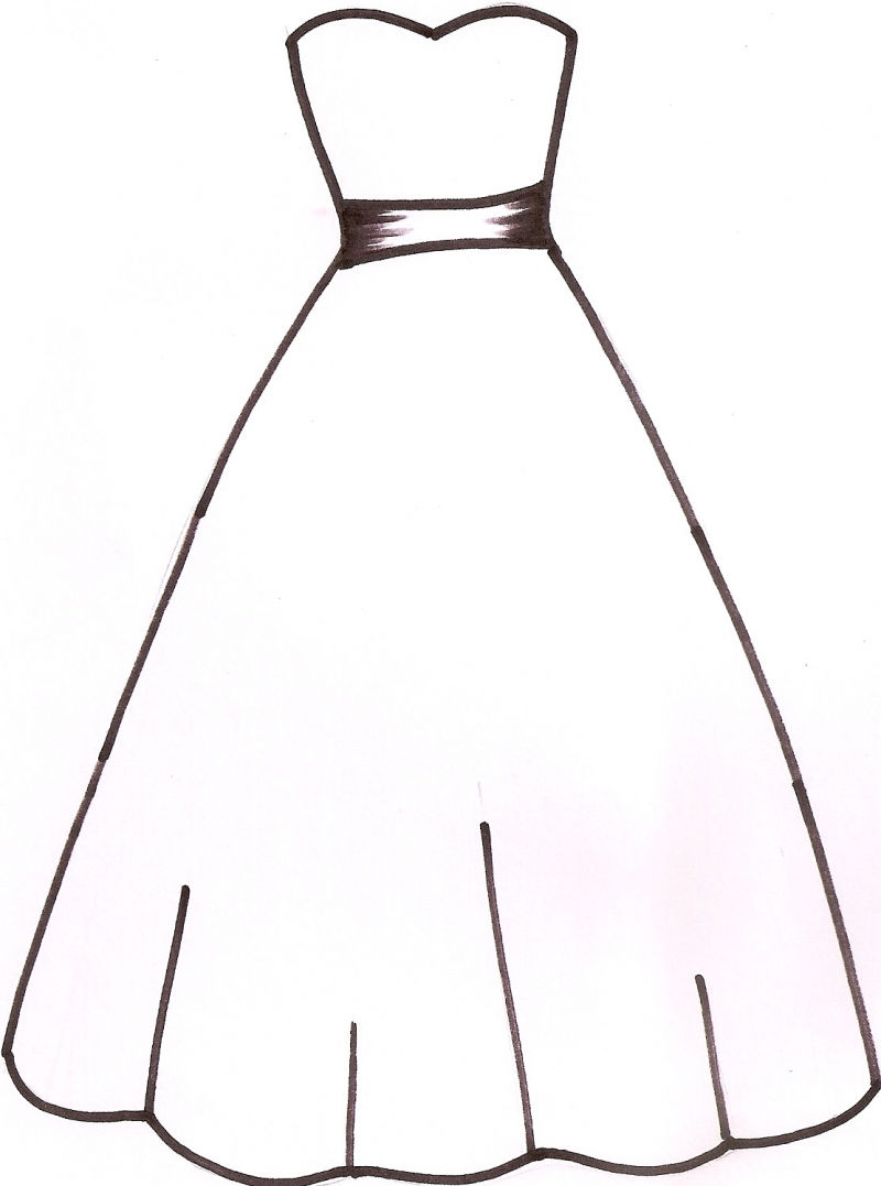 Wedding dress clipart, silhou