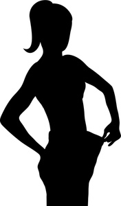 Weight Loss Clipart Image Silhouette Of A Thin Woman Holding The