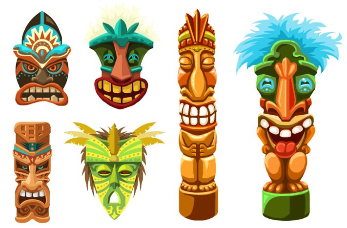Weird Tiki Face Free Vector 3kb Clipart Free Clip Art Images