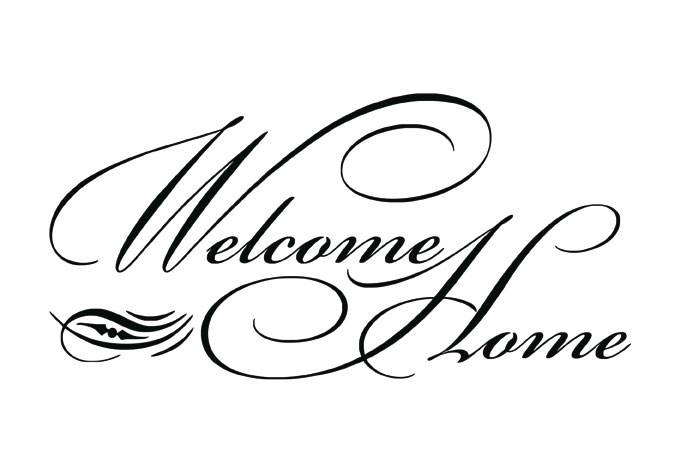Welcome home text with colorf