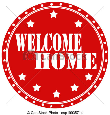 ... Welcome Home-label - Red label with text Welcome Home,vector.