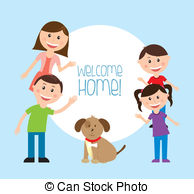 ... welcome home over blue background vector illustration