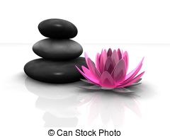... wellness - 3d rendered illustration of a lotus flower and... ...