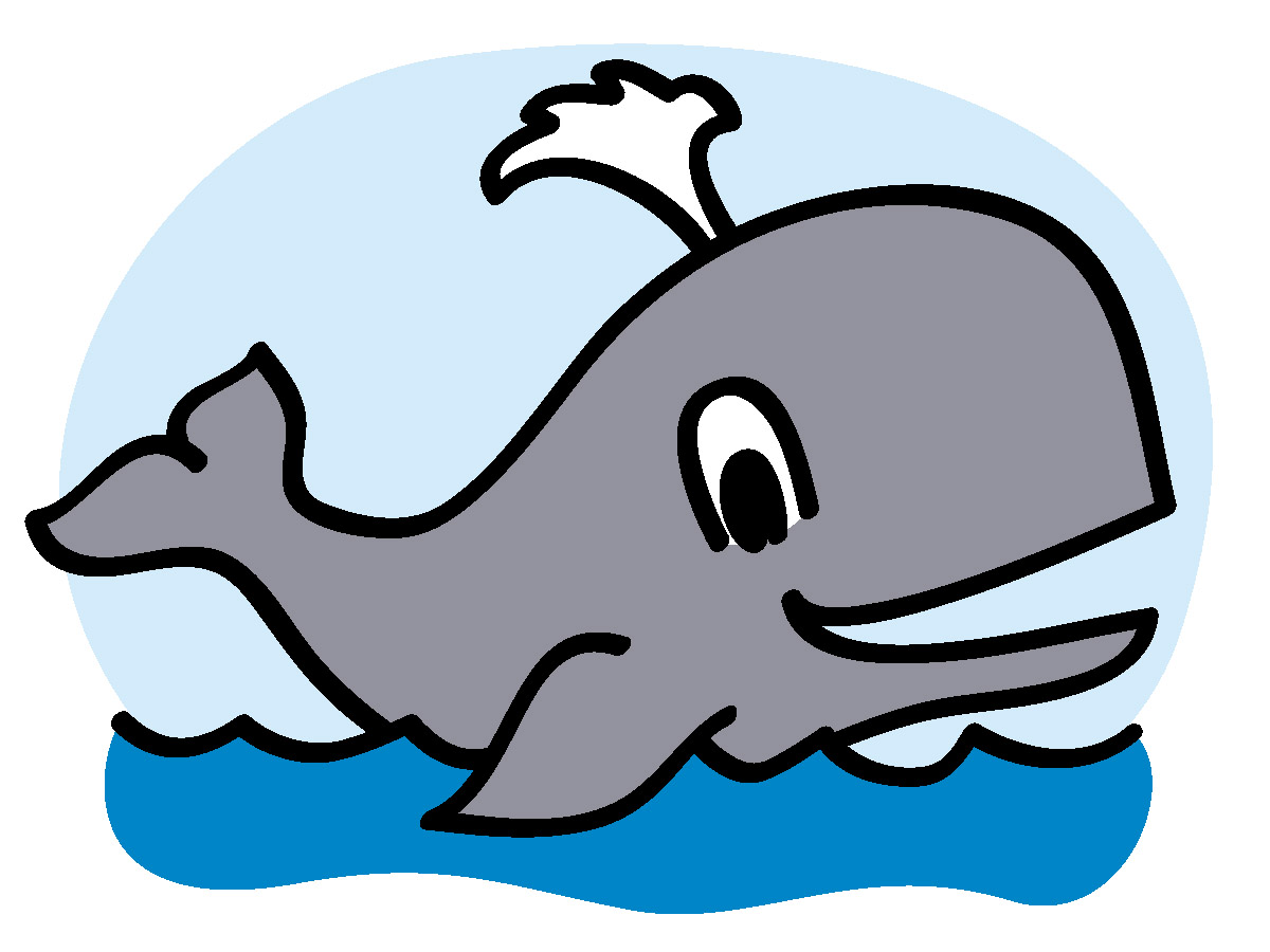 Cute whales clipart, Colorful