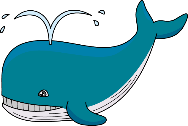 Cute whales clipart, Colorful