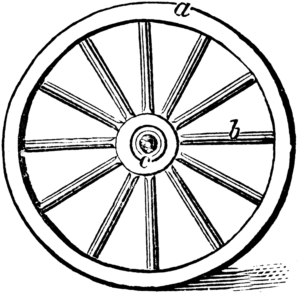 Wheel Showing Parts Clipart E - Wagon Wheel Clipart