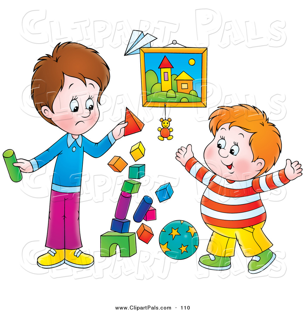 While Two Boys Play · clipart .