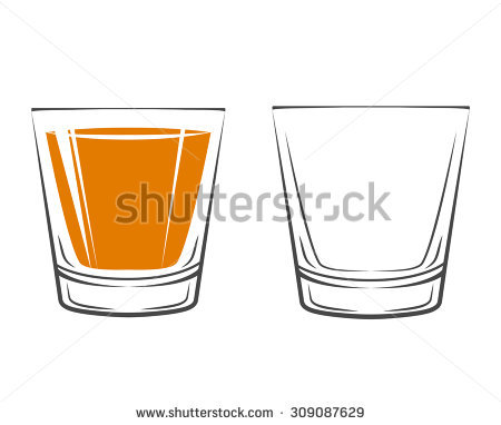 Whiskey, Drinking Glass, Alcohol. Isolated On White