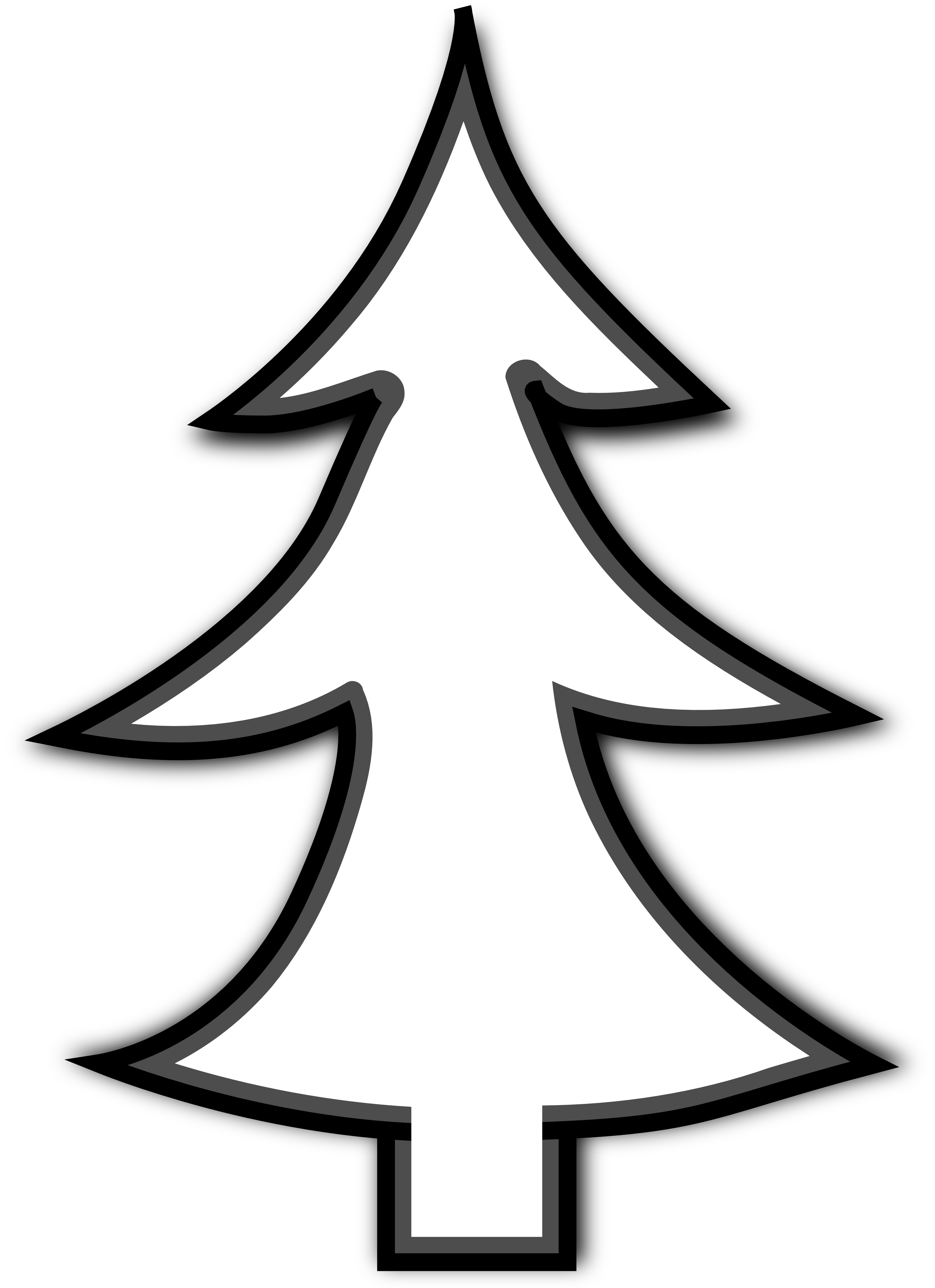 white clipart - Christmas Tree Clipart Black And White