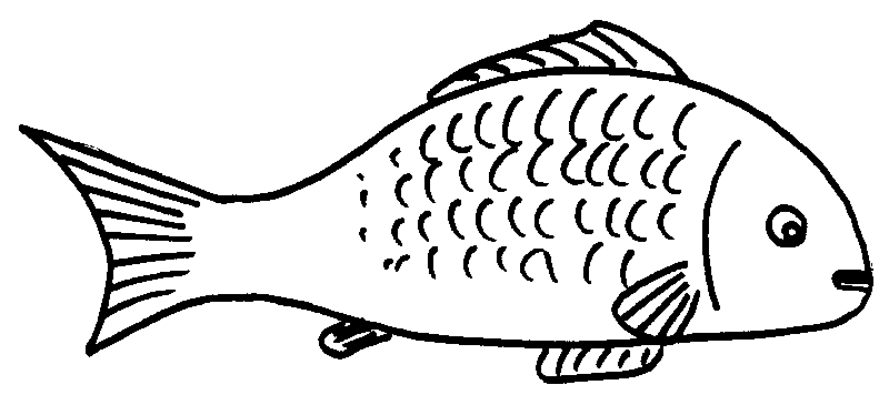 white 6 Fish clipart black . - Fish Clip Art Black And White