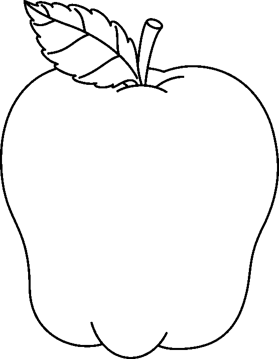 White Apple Clipart - Apple Clip Art Black And White