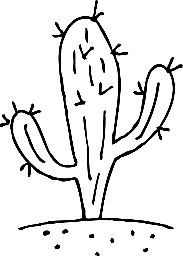 White Cactus And Black Clip .