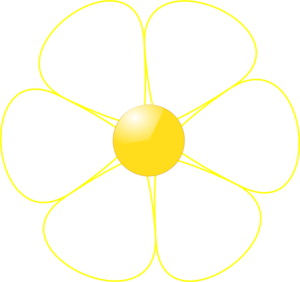 White Flower Yellow Middle Cl - White Flower Clipart