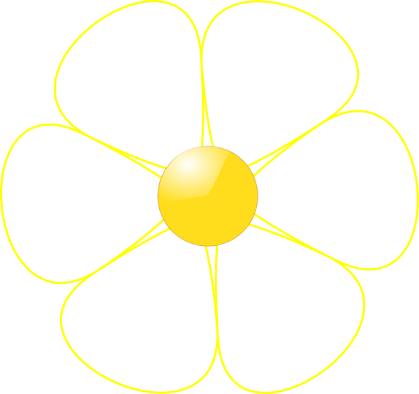 White Flower Yellow Middle cl - White Flower Clipart
