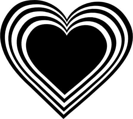 White Heart Black Background  - Black And White Heart Clip Art
