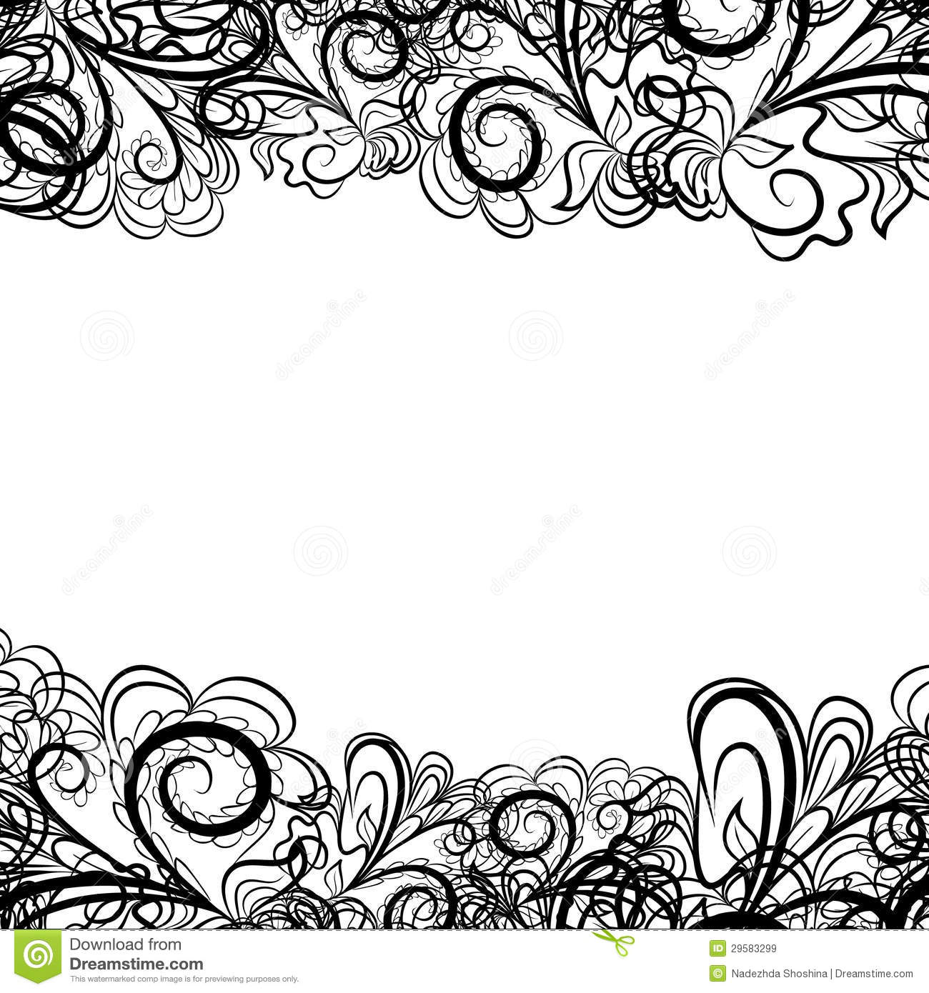 White Lace Border Clipartblac - Lace Border Clip Art