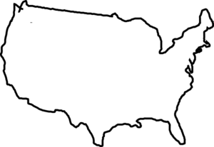 White Map Usa Clip Art At Clk - Map Clipart Black And White