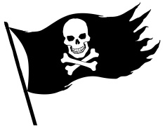 white pirate flag vector . - Pirate Flag Clipart