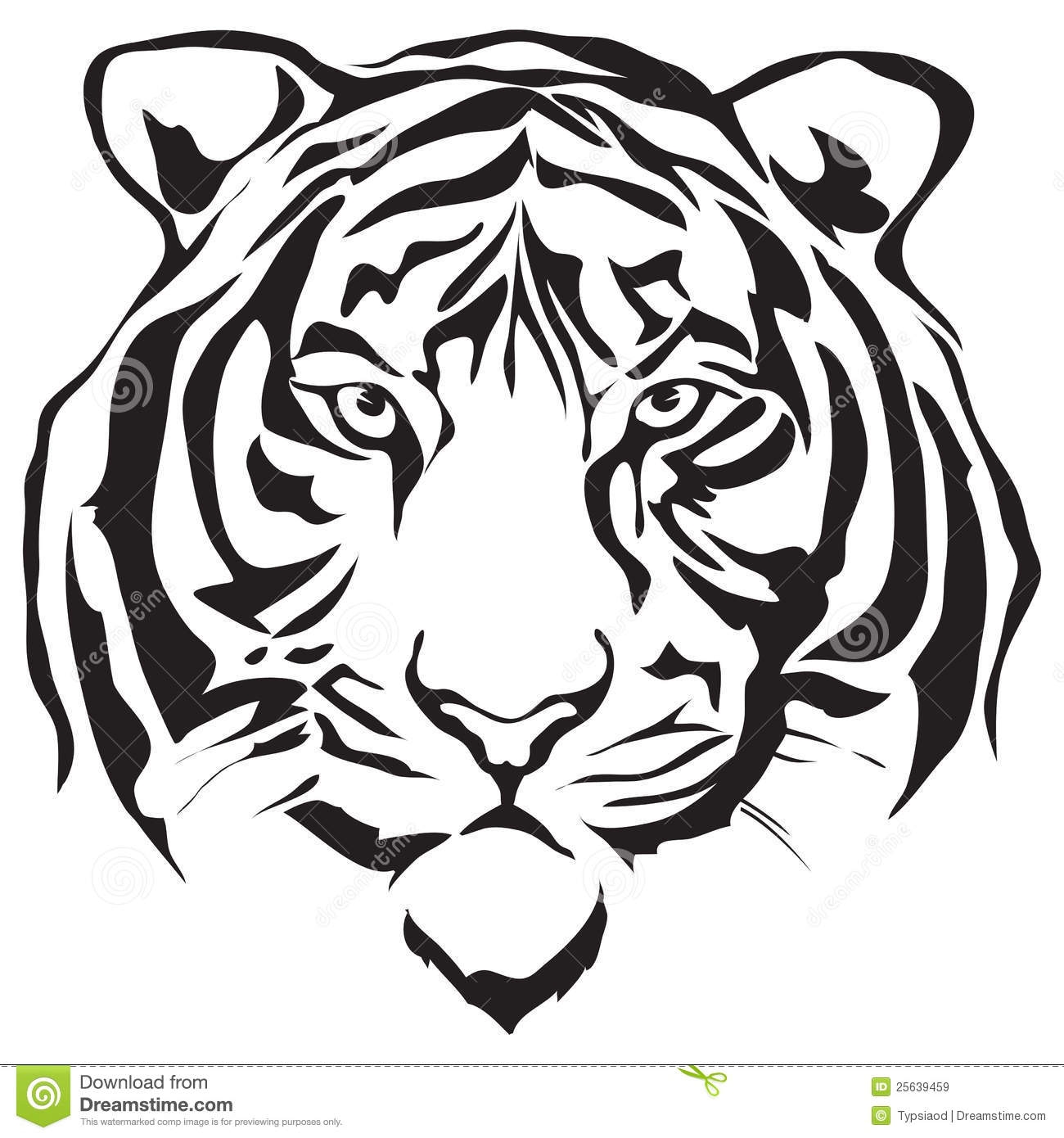 White Tiger Clipart - Tiger Clipart Black And White