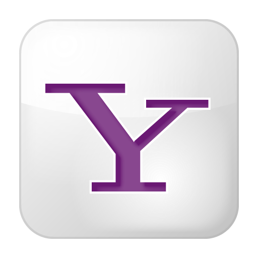 White Yahoo Square Icon, .