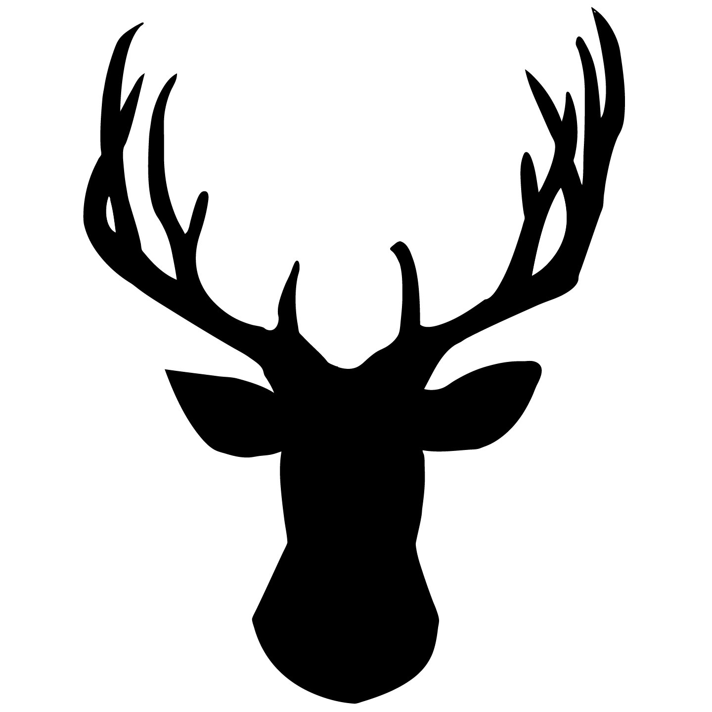 Whitetail Deer Clipart. Deer Head Silhouette Vector .