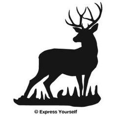 Whitetail Deer Silhouette Clip Art. Silhouette, Mule deer and Deer .