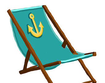 Navy Beach Chair with Anchor 