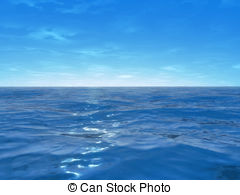 wide ocean - 3d rendered illustration of the blue ocean