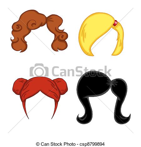 ... wigs for woman 3 - colored illustration of wigs for women... ...