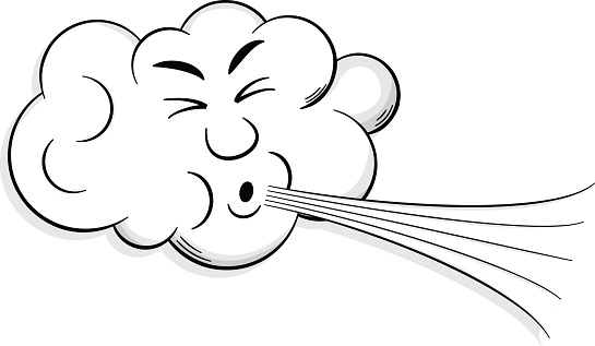 Wind Clip Art. cartoon cloud  - Windy Clip Art