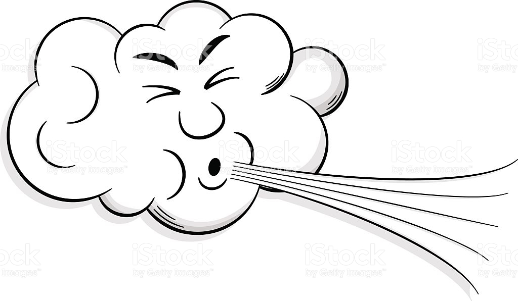 Cartoon Cloud Blows Wind stock vector art 475883966