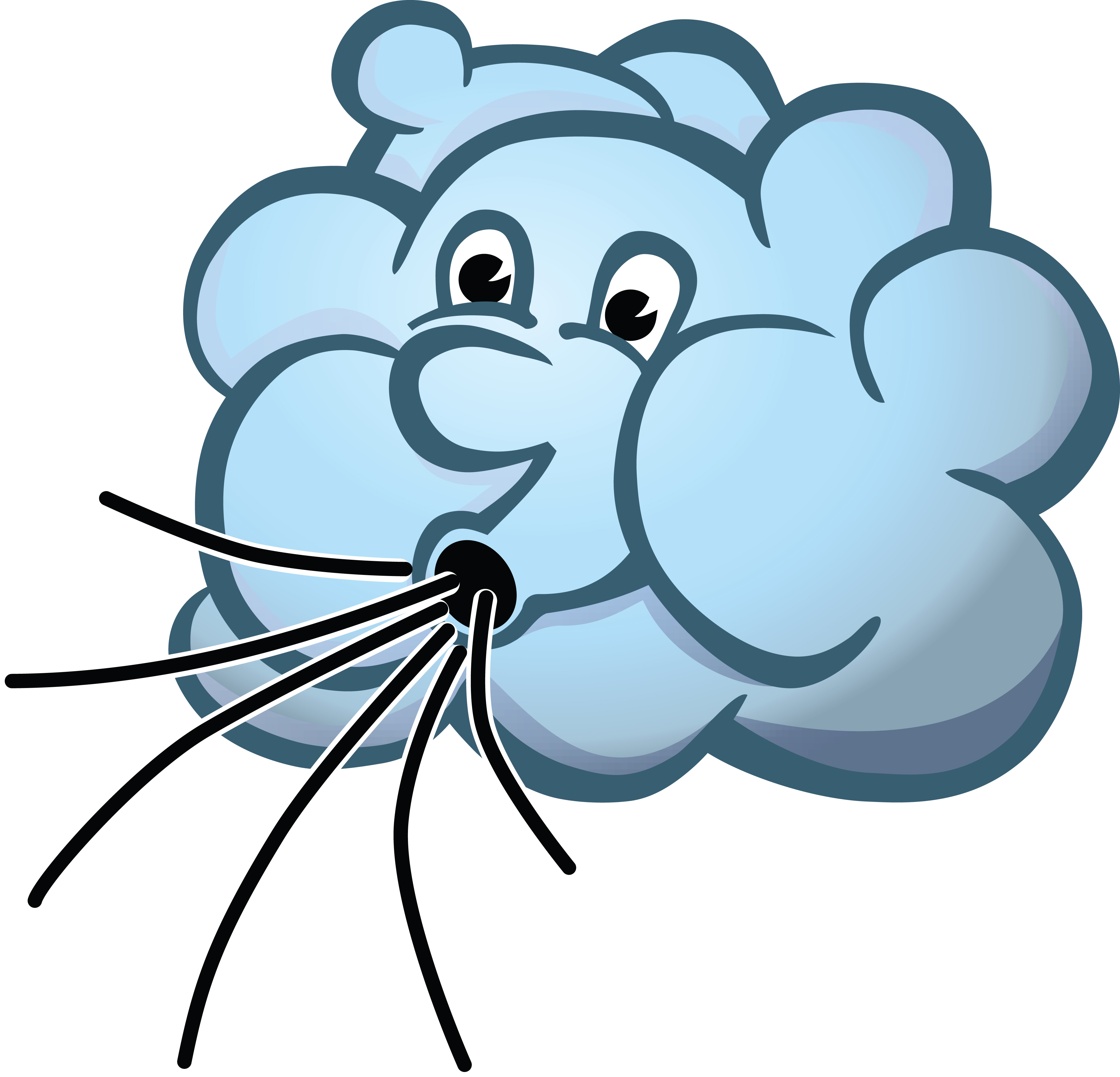 Free Clipart Of A cloud blowing wind