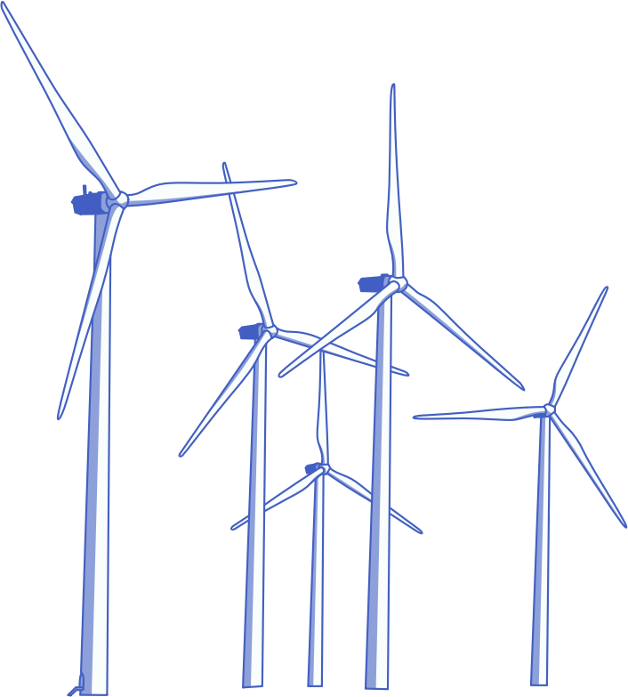Wind turbine cartoon clipart