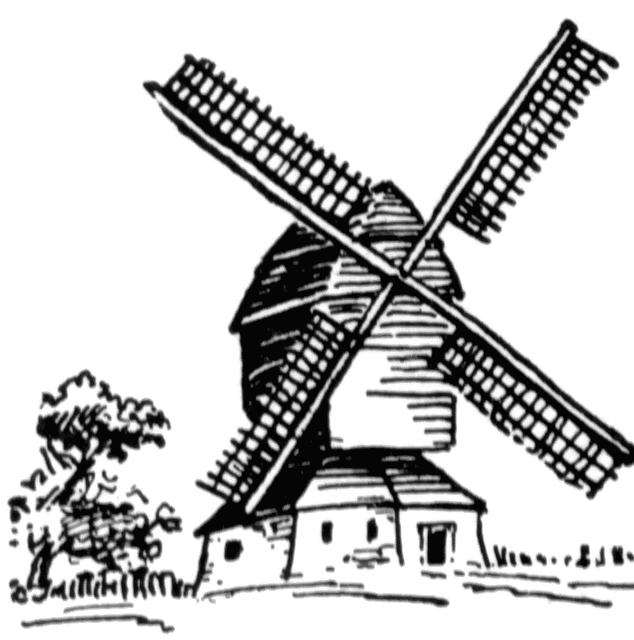 Windmill Clip Art Black and . - Windmill Clipart