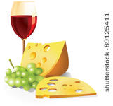 wine and cheese clipart black and white