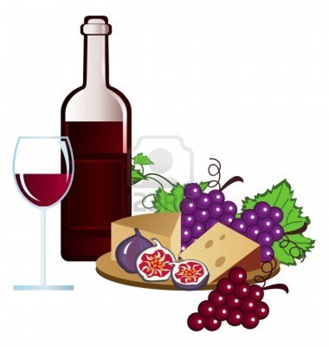 Wine And Cheese Clip Art View - Wine Tasting Clip Art