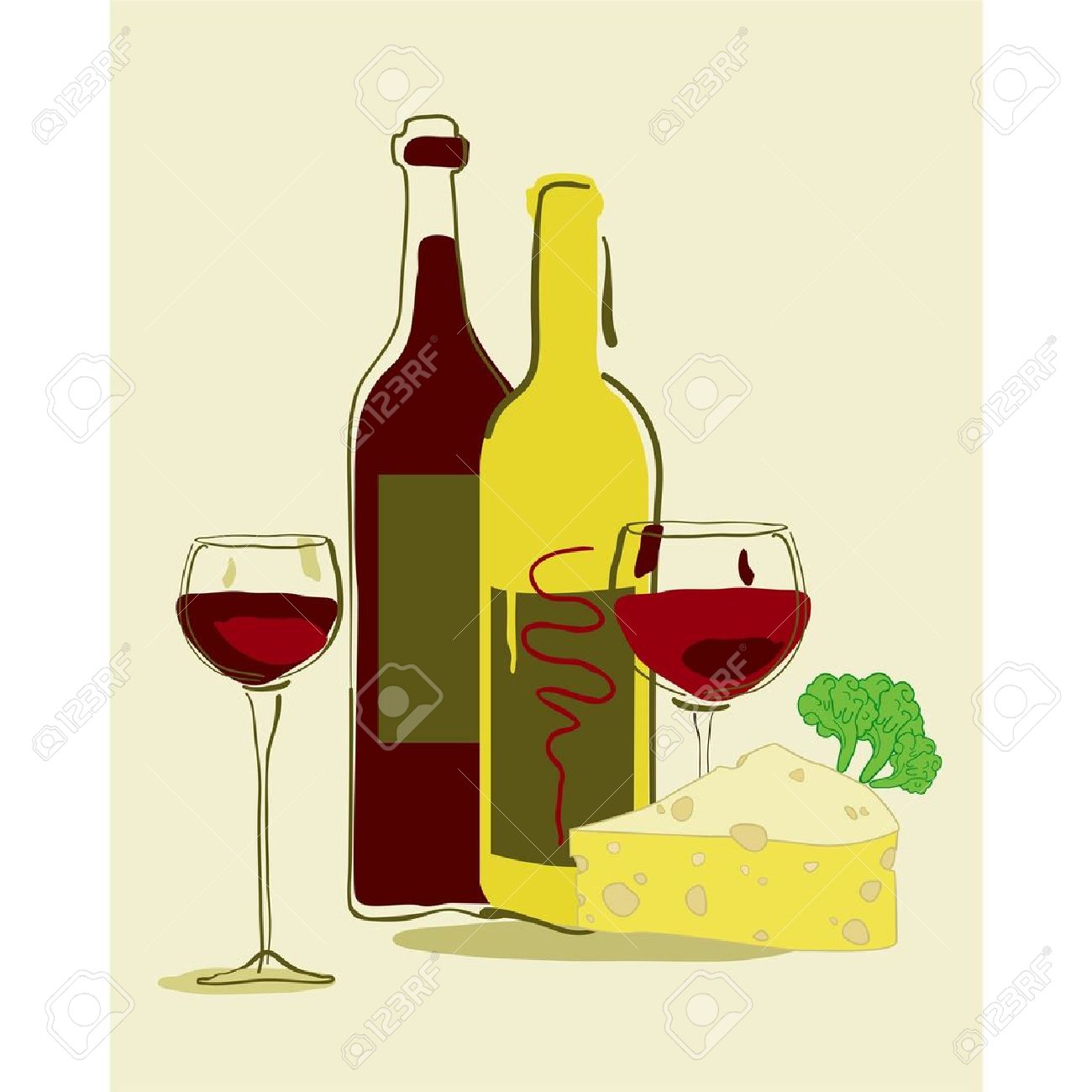 wine and cheese: Red wine and .