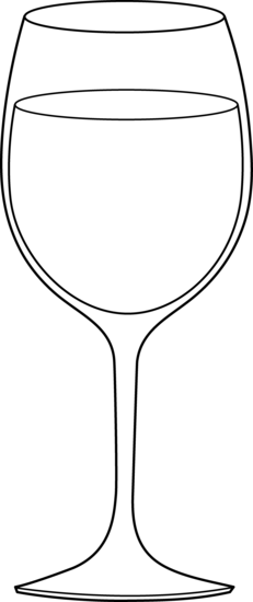 Wine Glass Black White Clipart