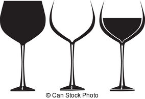 Dark Gray Wine Glasses clipar