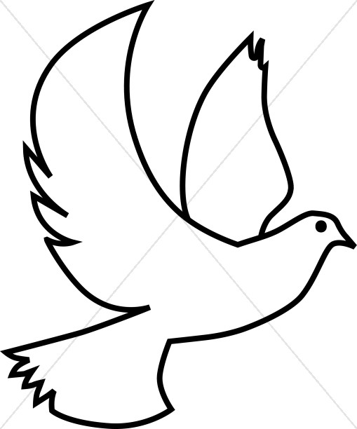 Winged White Dove Clipart Image