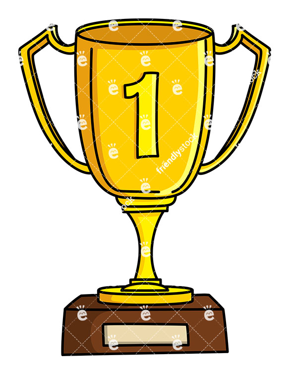 Winner Gold Cup First Place Vector Clipart