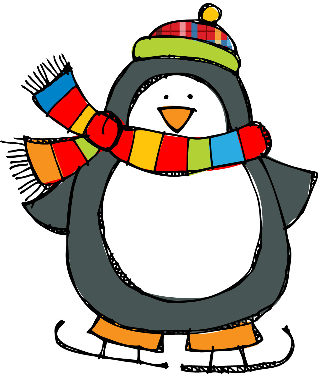 winter penguin clipart