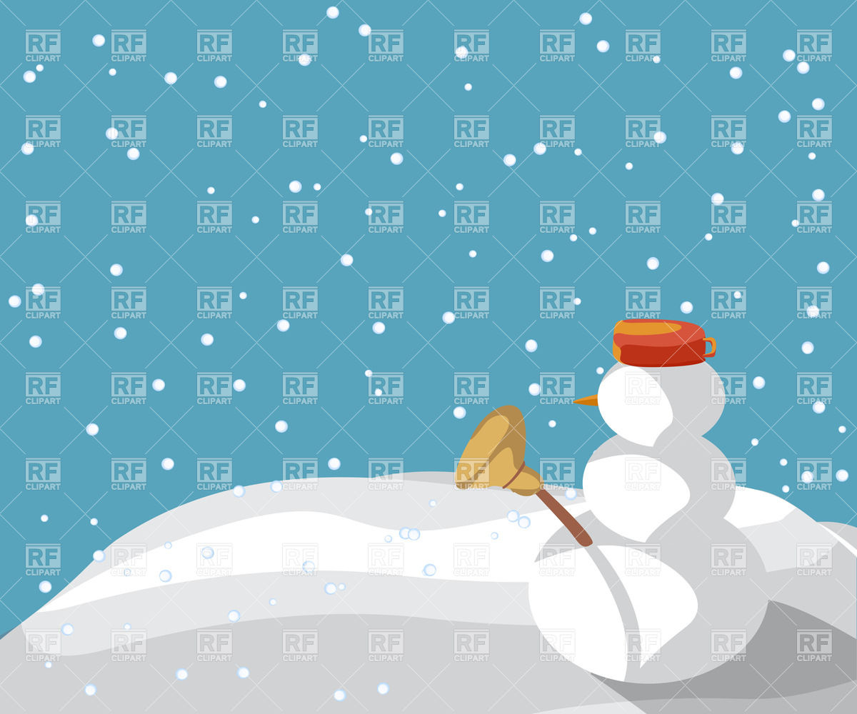 Winter Background With Snowman Download Royalty Free Vector Clipart
