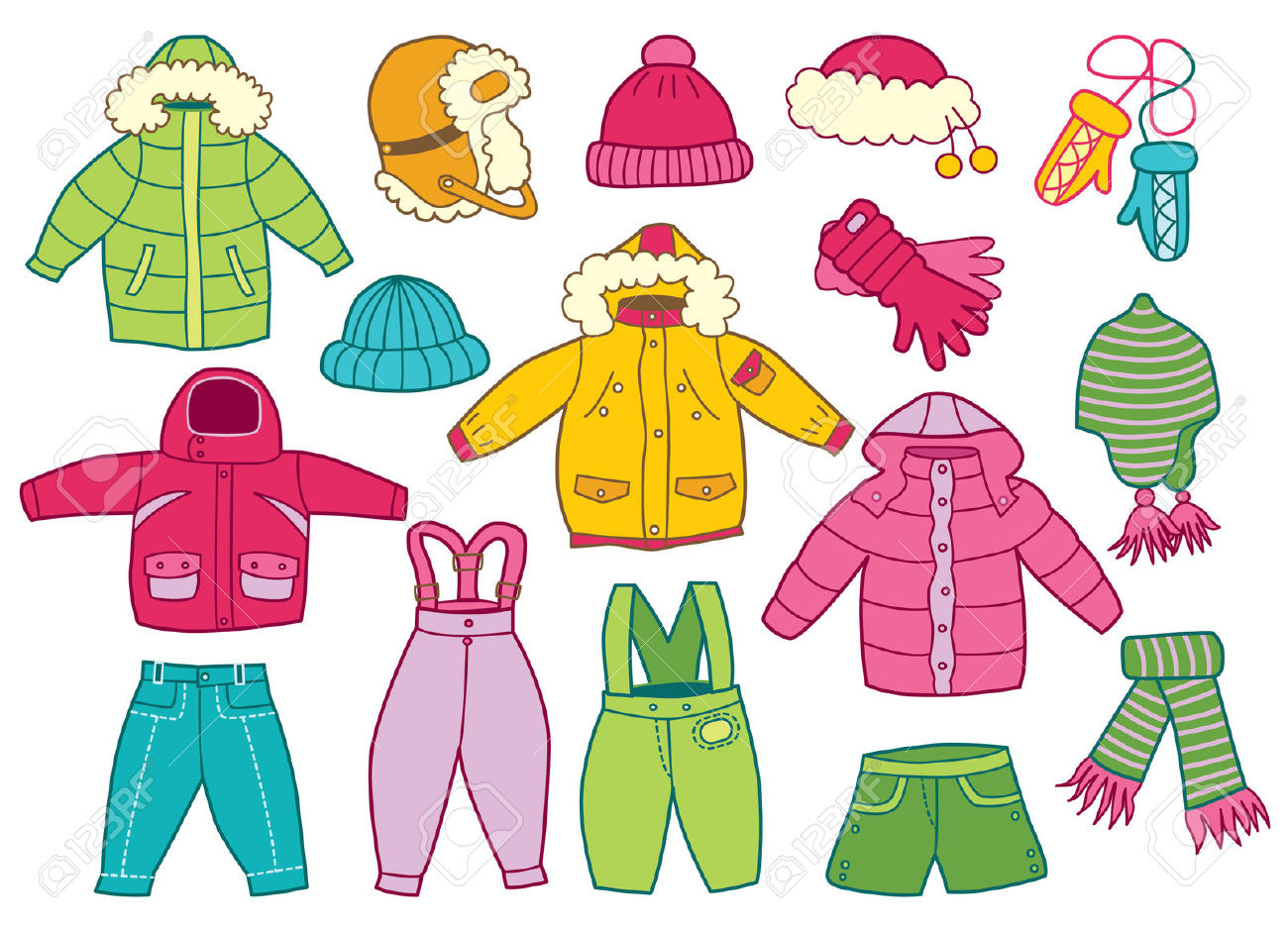 Winter clothes, Clip art and 