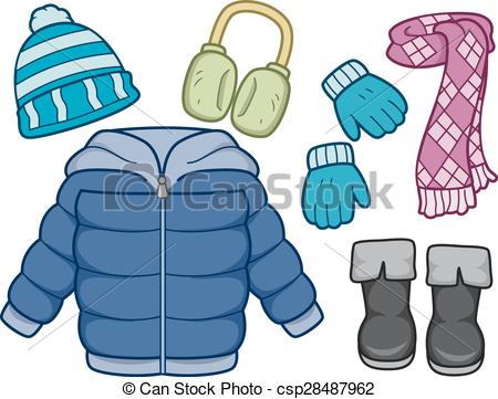 Winter Clothing . - Winter Clothes Clipart