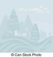 ... Winter Foggy Landscape - Winter foggy landscape with.